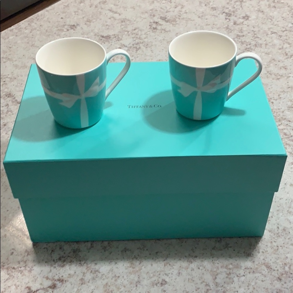 Set of Tiffany & Co Bow Mugs.  Comes with box.
